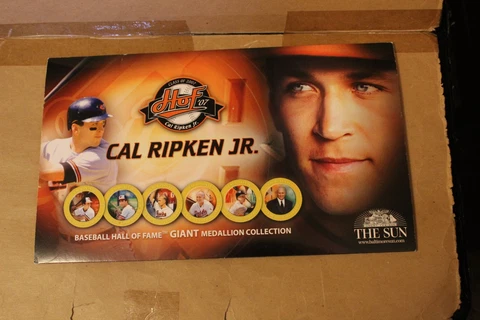 Cal Ripken Jr. Baseball HOF Giant Medallion Collection Baltimore Sun + poster+++ Cover