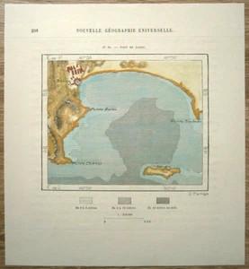 Mapa Perron 1881 PUERTO DE BAKÚ, AZERBAIYÁN, CÁUCASO, #66 - Imagen 1 de 1