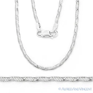 .925 Sterling Silver Herringbone 1.2mm Link Chain Fashion Rope Italian Necklace - Picture 1 of 1