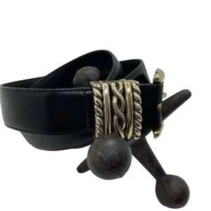 Cinturón Brighton Western Para Mujer Talla Grande Cuero Negro Clásico Hebilla - Imagen 1 de 10