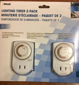 Woods 50006 Indoor 24-Hour Mechanical Outlet Timer, 2-Pack NEW - Bild 1 von 3