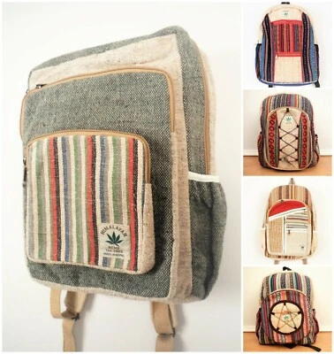 Hemp Sustainable Eco Backpack Bohemian Ethnic Unisex Patterned Laptop Bag - Image 1 of 4