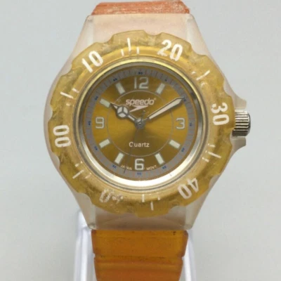 Speedo Watch Unisex 36mm Yellow Clear Case Round Dial 50M New Battery - Image 1 of 4