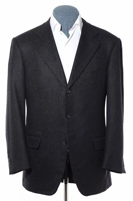 Blazer Abrigo Deportivo 42R Pal Zileri Gris Oscuro Lana Cachemira Tejido Diamante 3 Botones Foto 1 de 4