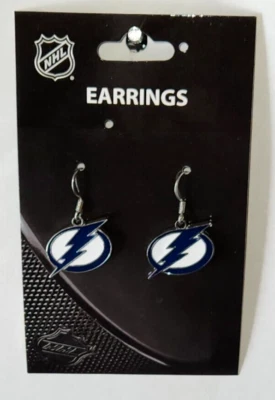 Pendientes colgantes Tampa Bay Lightning (cromo) joyería de hockey con licencia de la NHL Foto 1 de 3