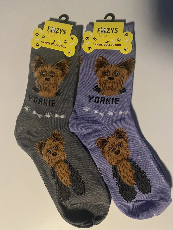 Yorkie Yorkshire Terrier Compañero Juguete Perro Rescate 2 Pares Para Mujer Foozys Calcetines Foto 1 de 1