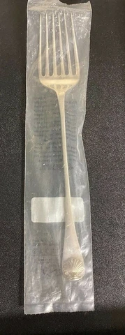STIEFF WILLIAMSBURG SHELL STERLING FLATWARE 1 LARGE COLD MEAT FORK NEW  10" Cover