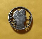 US 1906 Silver Brooch Half Dollar Love Token ( g.g. )