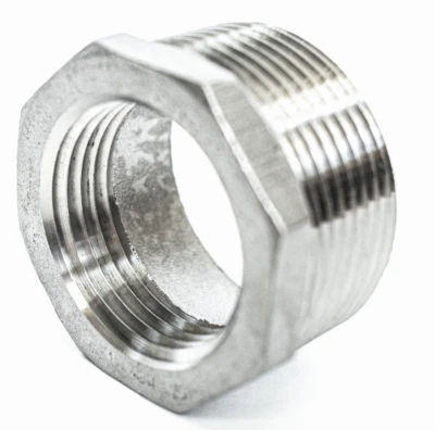 1 1/2" x 1 1/4" Stainless Steel Hex Reducer Bushing - NPT Pipe Reducer 1.5x1.25 - Image 1 of 4