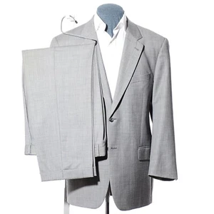 42R Classic-Fit Joseph Abboud USA grau Wolle Zweiteiler Anzug 35x29 Hose Sakko - Bild 1 von 15