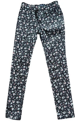 Pantalones Rockstar Jeggings Vintage Azul Marino Niñas Floral Cintura Ajustable Elastizados Talla 12 Foto 1 de 4