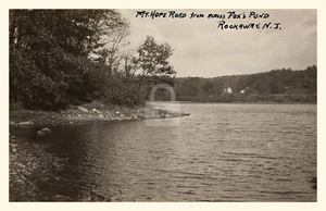 Mt. Hope Road from across Fox's Pond Rockaway NJ 1910 RPPC Postcard COPY - Picture 1 of 2