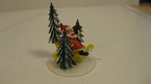 Vintage Christmas Miniature Plastic Santa Sleigh Tree Display - Picture 1 of 2