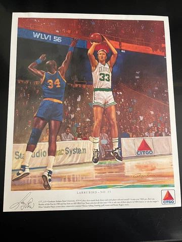 1988-1989 CITGO Gas Basketball Advertising POSTER LARRY BIRD CELTICS No 33 Cover