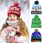 Xmas Tree Light Up Snowman Christmas Hat Knitted Cap Sweater Beanie LED Hat