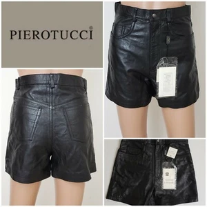 NWT Pierotucci Firenze Real Leather Shorts Womens Size 44 Italy - Picture 1 of 12