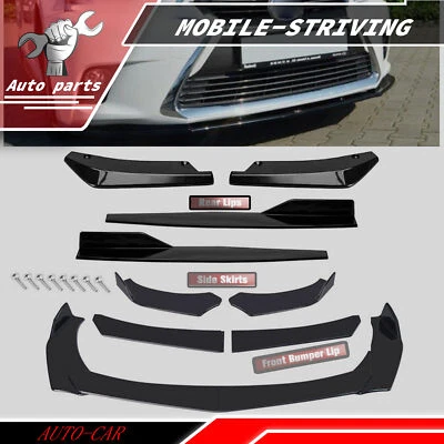 Kit de cuerpo de alerón inferior divisor de labios parachoques delantero negro brillante para LEXUS CT200h Foto 1 de 4