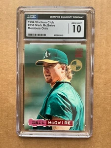 1994 Stadium Club Members Only MARK MCGWIRE #358 Just Graded CGC 10 Gem Mint - Picture 1 of 3