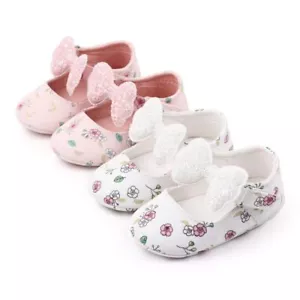 Baby Girls Bow Pram Shoes Newborn Toddlers Christening Princess Shower Shoes - Picture 1 of 15