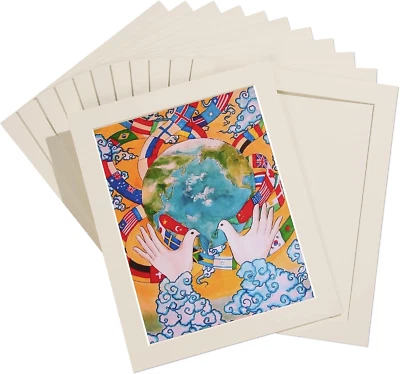 Paquete de 12 marcos de papel A4 para dibujo infantil, marco de cartón marfil con PVC Foto 1 de 4