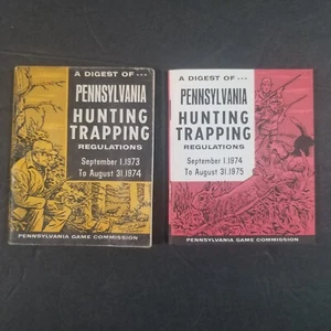 Pennsylvania Hunting and Trapping Regulations Lot of 2 1973 and 1974 - Bild 1 von 4