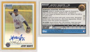 2010 Bowman Chrome Prospects Gold Refractor Auto /50 Jefry Marte #BCP112 Auto