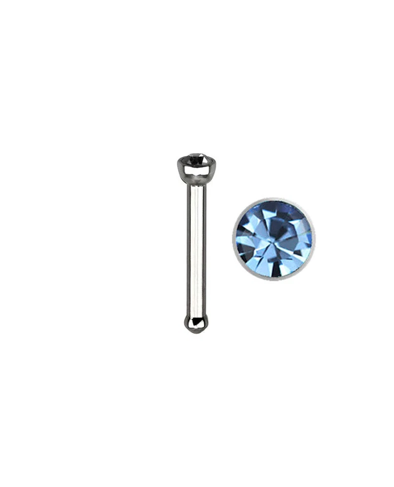 20G MIX NOSE BONE 316L Surgical Stainless CZ Gem Stud Ring Lip Ear Piercing 1361 - Image 1 of 4