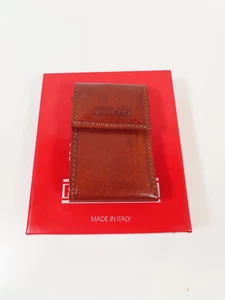 Mini billetera para tarjetas de cuero italiano artesanal marrón Rialto con caja - Imagen 1 de 11