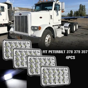 Kit de 4 piezas de faros LED cromados 4x6" de haz de alto lo para Peterbilt 378 379 357 - Imagen 1 de 9