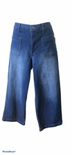 Energie Woman Cropped Jean Size 9 Wide Leg Stretch Boho