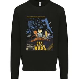 Cat Wars Funny Sci-Fi Kids Sweatshirt Jumper - Picture 1 of 11