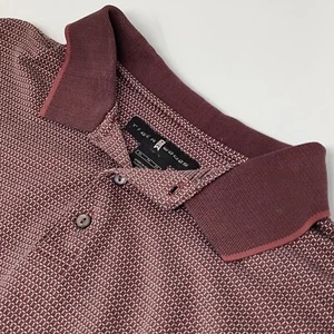 Tiger Woods Collection XL MAROON Polo Geometric Shirt Herren Baumwolle Kurzarm - Bild 1 von 5