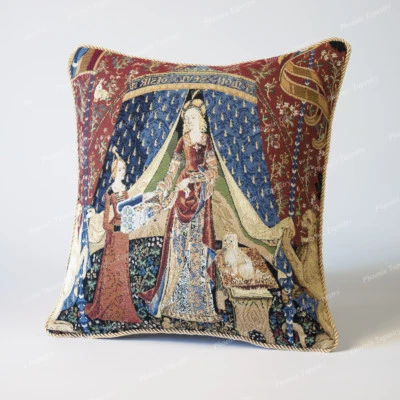 Jacquard Weave Tapestry Pillow Cushion Cover Lady & Unicorn - Desire 18”x18", AU - image 1 of 4
