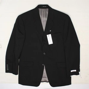 NWT Calvin Klein Math Mens Suit 38S 32W Solid Black Wool 3 Button Jacket Pants - Picture 1 of 12