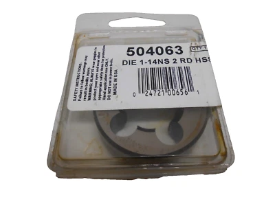 Hanson 504063 1-14 High Speed Steel USA Made Die 1"-14 x 2" OD - Image 1 of 3