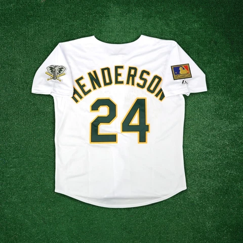 Rickey Henderson 1994 Oakland Athletics 125th Anniv. Men's Home White Jersey Cover
