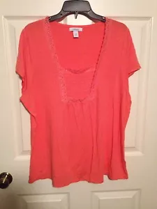 Vestido Granero Talla Grande 18/20 Cuello Cuadrado Coral Naranja Blusa Corta Skeeved - Imagen 1 de 5