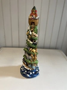 Light Up Noah's Ark Electronic "It's a Small World" Music Box Statue Tower 10" - Picture 1 of 21