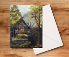 Original Art All Occasion 5x7 Greeting Cards | Set of 4 | Cabin in the Woods