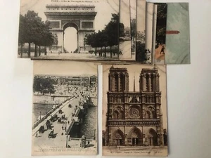 Lot 05 PARIS France 22 Postcard Vintage Black White Notre Dame Cathedral Old - Picture 1 of 12