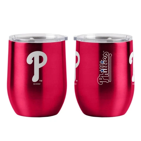 Philadelphia Phillies 16oz Curved Ultra Travel Tumbler [NEW] MLB Cup Mug Coffee Cover