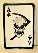 Death Card Ace Of Spades Skull   IRON ON PATCH 4X2&1/2 inch