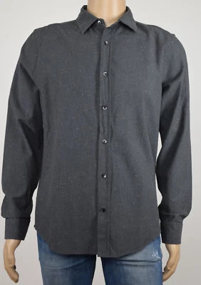 The Men's Store Bloomingdales Gray Slim Fit Woven Button-Down Shirt M - Image 1 of 3