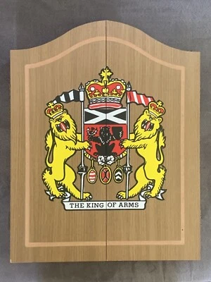 "Gabinete de tablero de dardos de madera vintage The King of Arms béisbol en reverso 19,5""" Foto 1 de 4