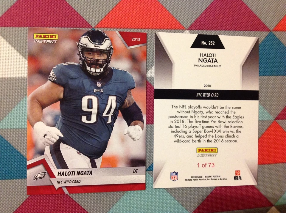 Haloti Ngata #252 Eagles Red Vers Playoffs 2018 Panini Instant NFC WILD CARD - Image 1 of 1