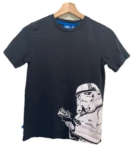 Adidas Star Wars Stormtrooper Shirt Youth M Black Graphic Tee Kids Disney Rare - Picture 1 of 5