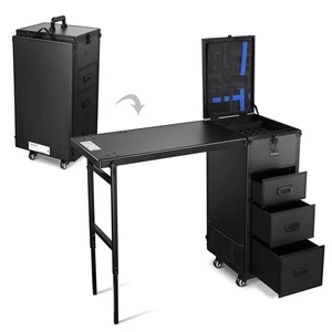 Byootique Rollbarer Maniküretisch Klappbar Nagel Schreibtisch Make-up Zug Koffer Trolley - Bild 1 von 9