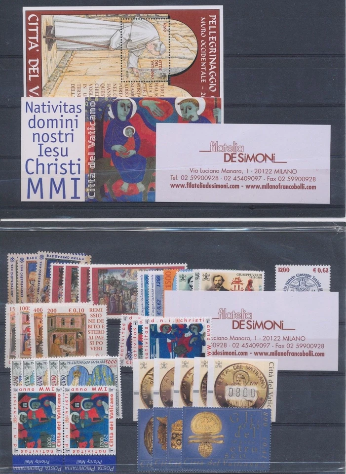 2001 Vatican, New Stamps, Full Year 32 Values + 1 Sheetlet + 1 Booklet + Automat - Image 1 of 1