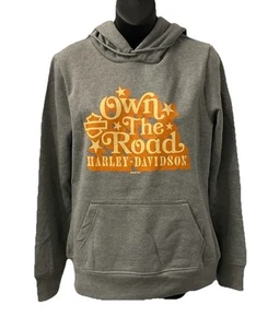 Harley Davidson Women's Own The Road Hoodie Pullover Sweatshirt Gray 3002567 - Picture 1 of 3