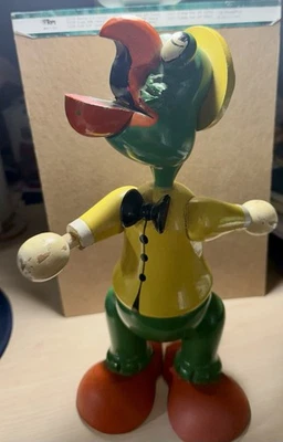 Jose Carioca Wooden Bank Walt Disney Vintage Parrot Three Caballeros - Image 1 of 4